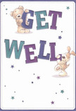 Radiating gentle optimism, this get well card carries a warmth reminiscent of Egham's welcoming town atmosphere. Two adorable illustrated friends-a soft brown bear and an eager puppy-take centre stage, their hearts set on sharing encouragement and cheer. The large 'Get Well' text, painted in uplifting tones of blue and purple, stands strong over a creamy white background, while a cascade of luminous stars fills the space with a sense of hope and gentle magic. The bear's and puppy's soft textures evoke the feeling of stroking velvety petals, much like choosing the perfect flower to send from a local Egham florist's counter. Altogether, the composition emanates comfort and joy, offering a reassuring embrace to anyone on the mend-evoking the same neighbourly support found in Egham, whether near Pooley Green or along the charming High Street. This card, bursting with spirit and genuine kindness, is a visual salve as restorative as a bouquet crafted with loving hands.